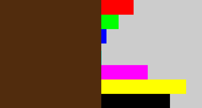 Hex color #512c0d - brown