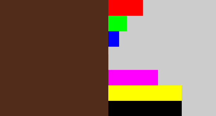 Hex color #512c1a - mud brown