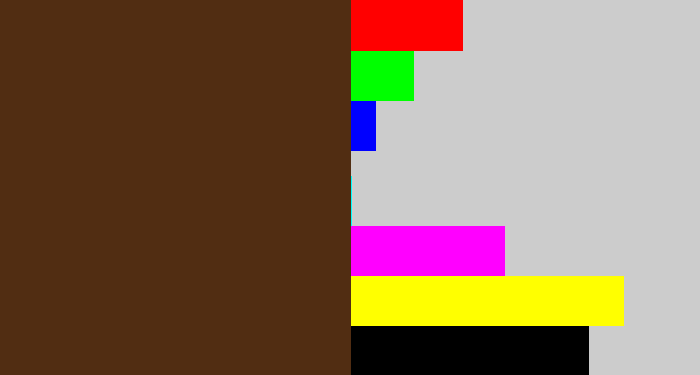 Hex color #512d12 - brown