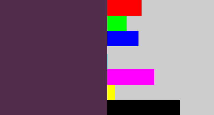 Hex color #512d4b - purple brown