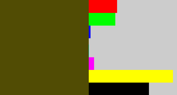 Hex color #514c04 - green brown