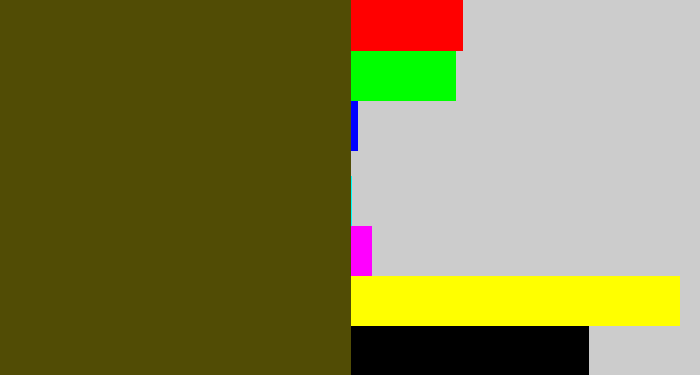Hex color #514c05 - green brown