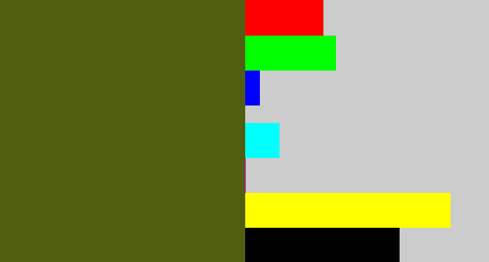 Hex color #515e0f - camouflage green