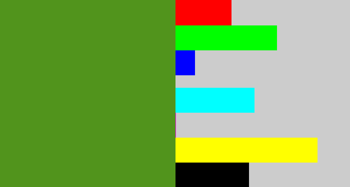 Hex color #51941c - sap green