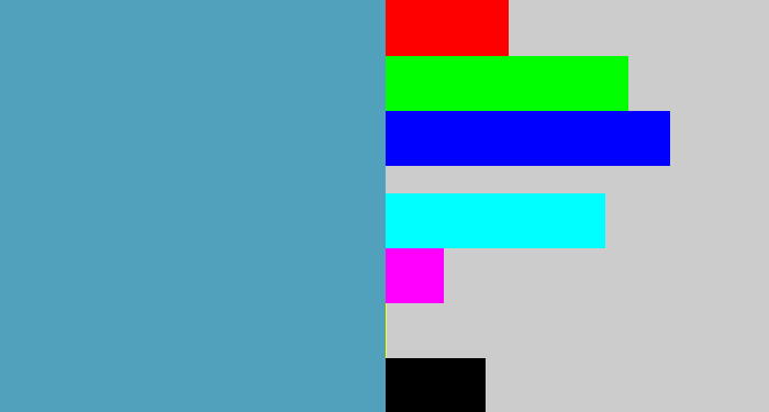 Hex color #51a1bd - faded blue