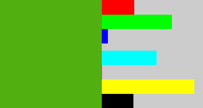 Hex color #51b010 - lawn green