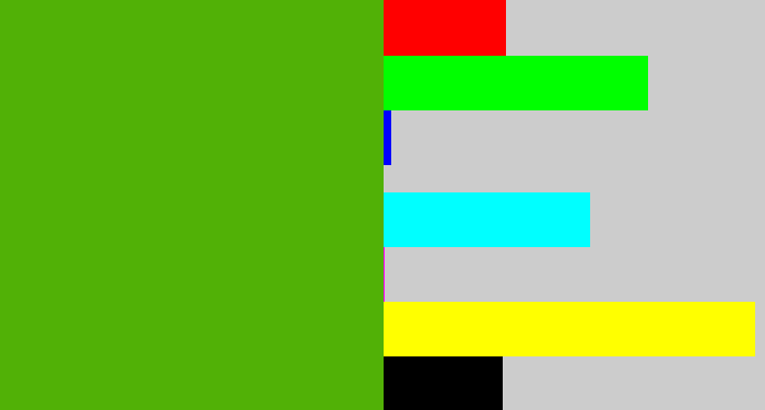 Hex color #51b106 - kermit green