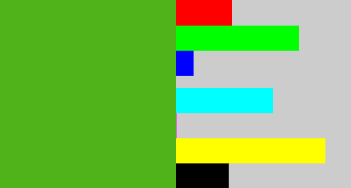 Hex color #51b31a - frog green