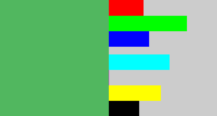 Hex color #51b75f - dark pastel green