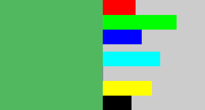 Hex color #51b860 - dark pastel green