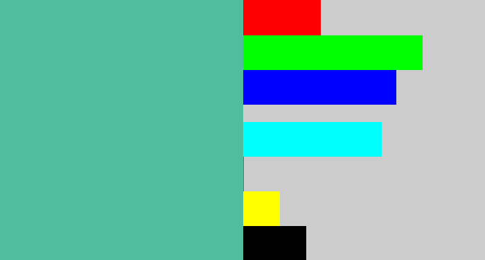 Hex color #51bda0 - greeny blue