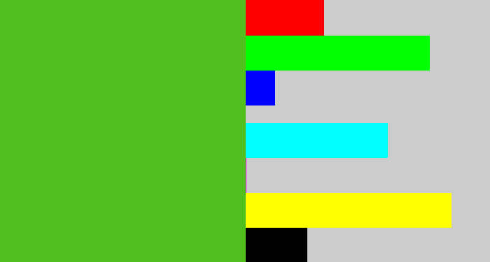 Hex color #51bf1e - frog green