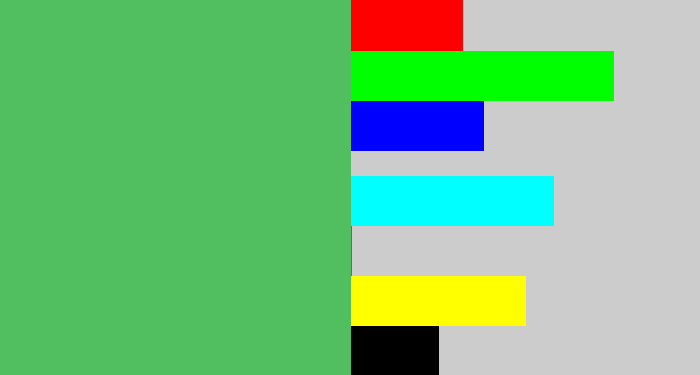 Hex color #51bf60 - dark pastel green