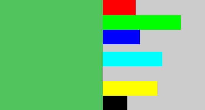 Hex color #51c35c - dark pastel green