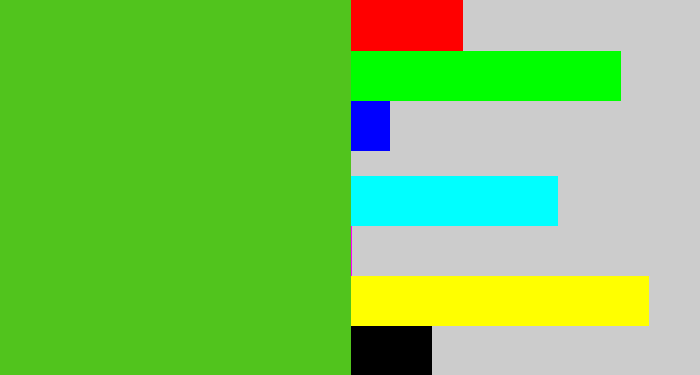 Hex color #51c41d - frog green