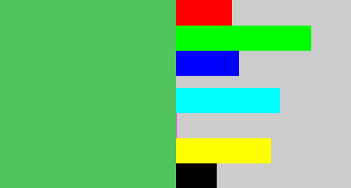 Hex color #51c45b - dark pastel green