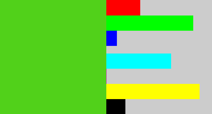Hex color #51d11a - green apple