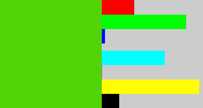 Hex color #51d308 - frog green