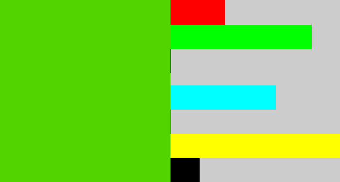 Hex color #51d400 - frog green