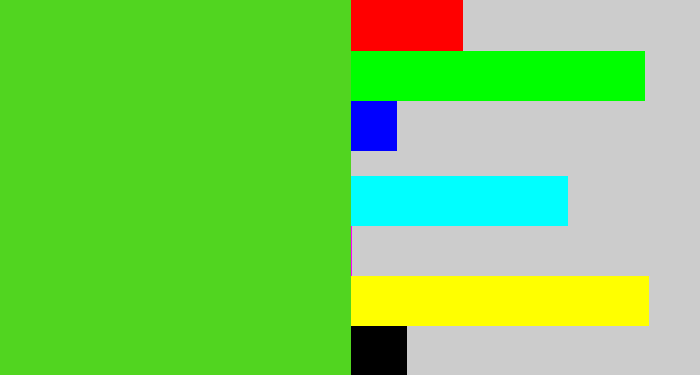 Hex color #51d520 - green apple