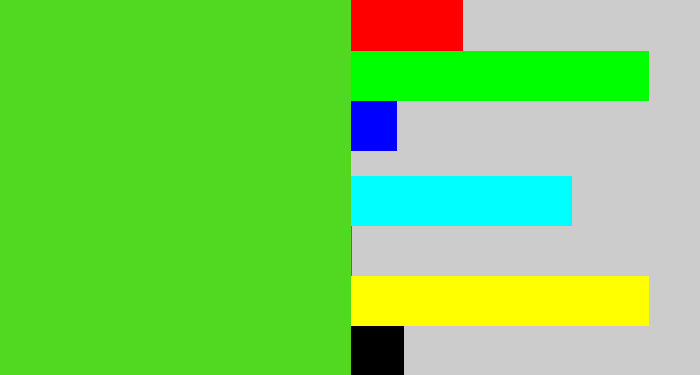 Hex color #51d821 - green apple