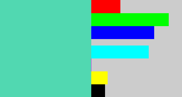 Hex color #51d8b1 - light greenish blue