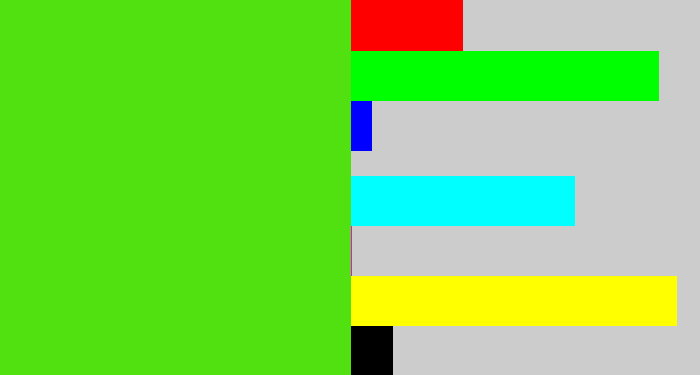Hex color #51e010 - green apple