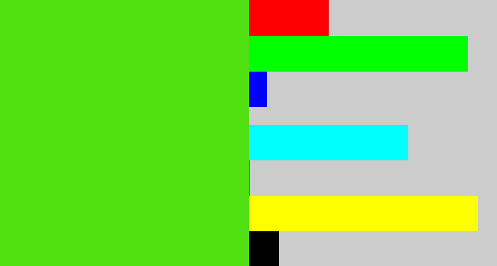 Hex color #51e112 - green apple