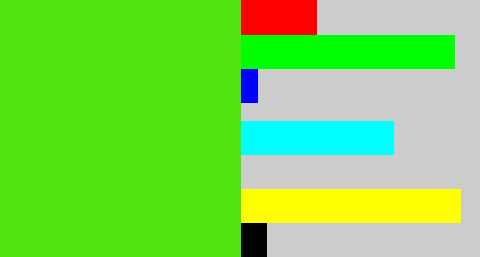 Hex color #51e312 - green apple