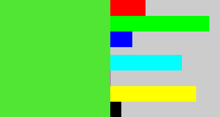 Hex color #51e633 - toxic green