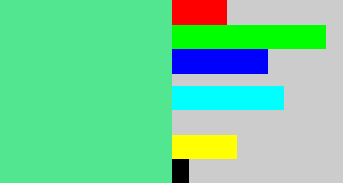 Hex color #51e68f - weird green