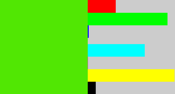 Hex color #51e703 - bright lime green