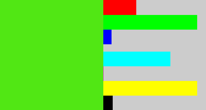 Hex color #51e714 - green apple