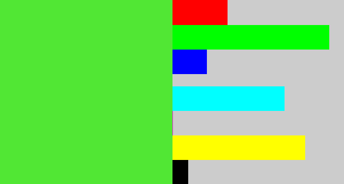 Hex color #51e734 - toxic green