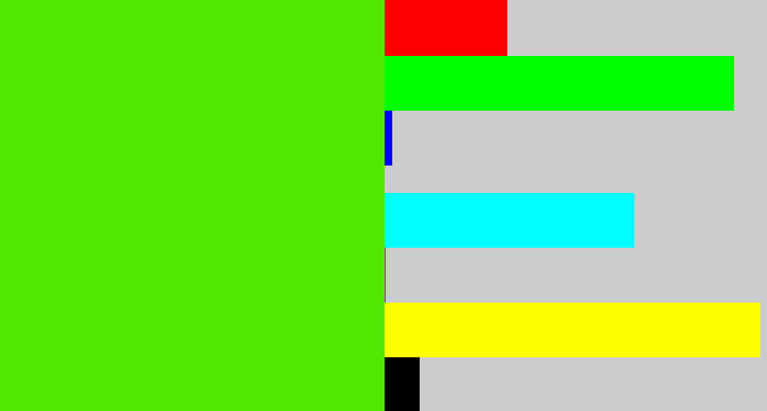 Hex color #51e804 - bright lime green