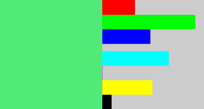 Hex color #51e977 - weird green