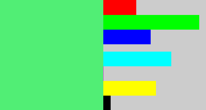 Hex color #51ee75 - weird green