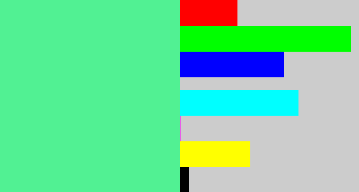 Hex color #51f193 - sea green