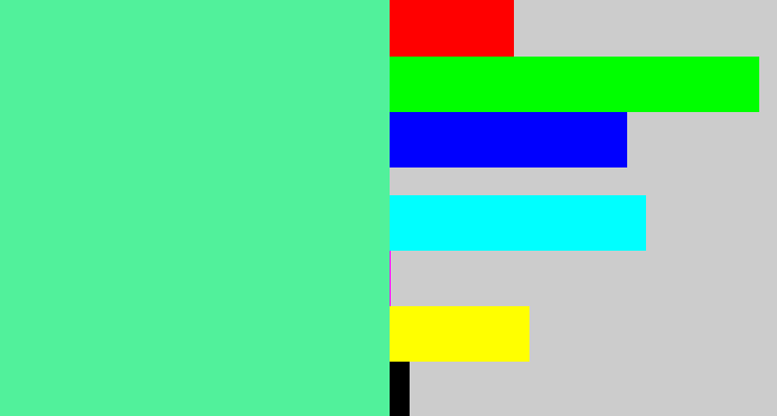 Hex color #51f19b - sea green