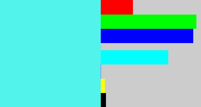 Hex color #51f3ea - bright cyan