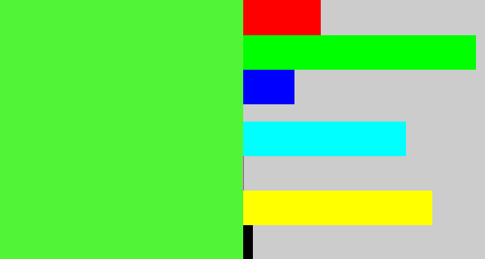 Hex color #51f436 - toxic green