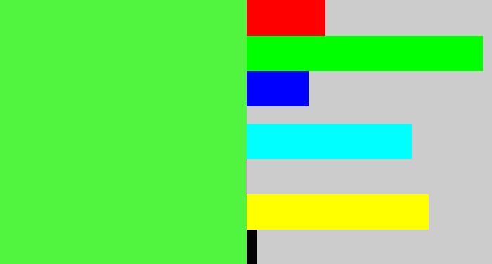 Hex color #51f43f - light neon green
