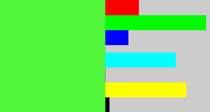 Hex color #51f539 - light neon green