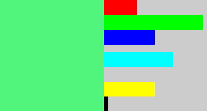 Hex color #51f57c - weird green