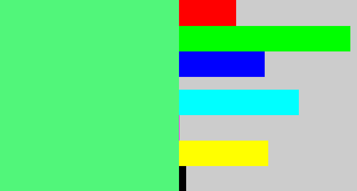 Hex color #51f67a - weird green