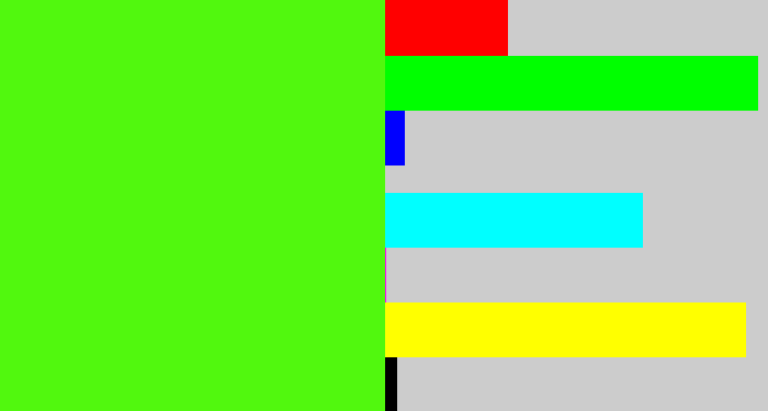 Hex color #51f80e - poison green