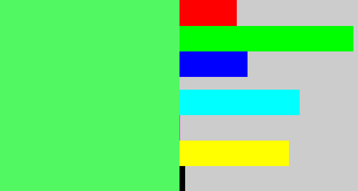Hex color #51f861 - light bright green