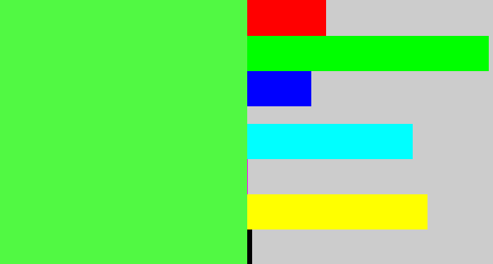 Hex color #51f943 - light neon green