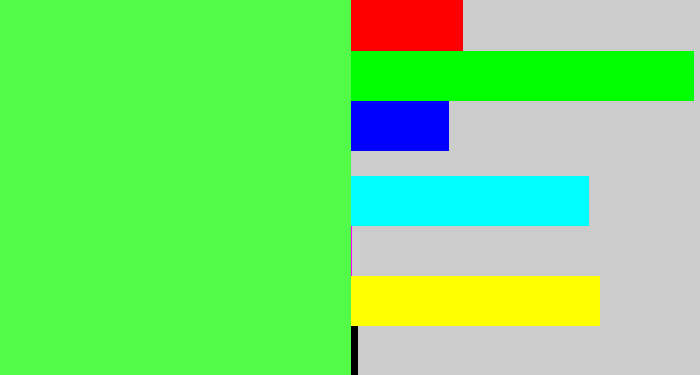 Hex color #51fb48 - light neon green