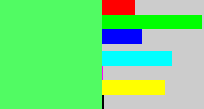 Hex color #51fb63 - light bright green